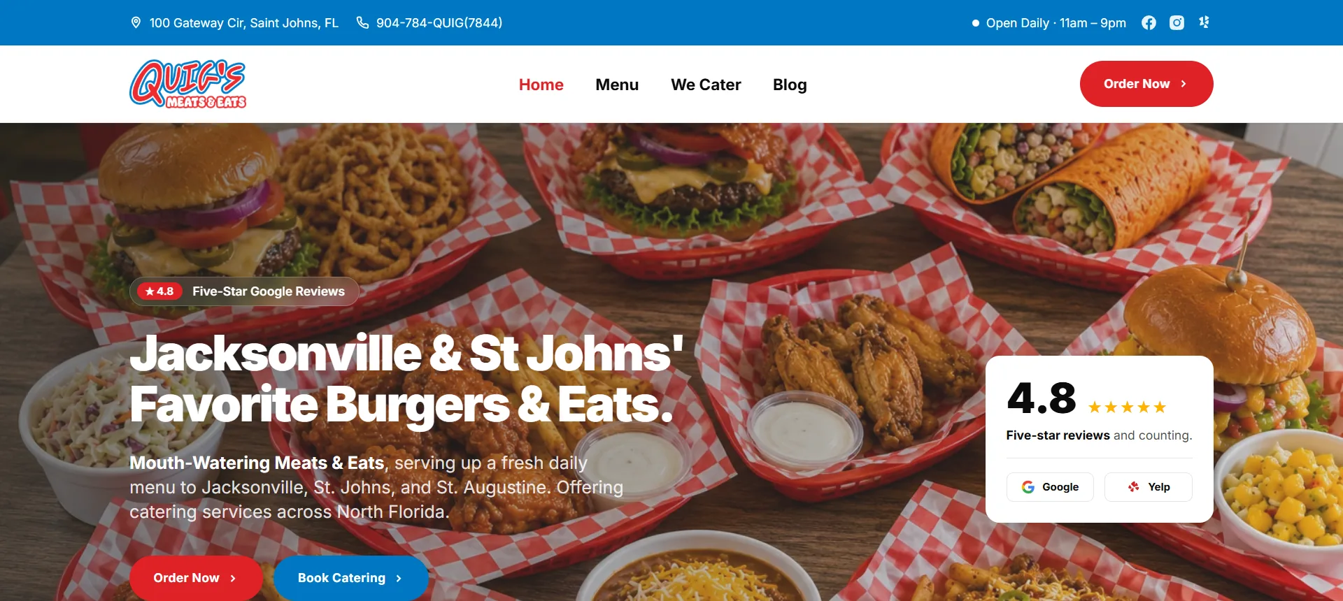 Quig's Meats & Eats — Web Design