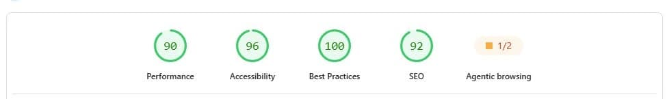 PageSpeed Insights after — Performance 90, SEO 92, Best Practices 100