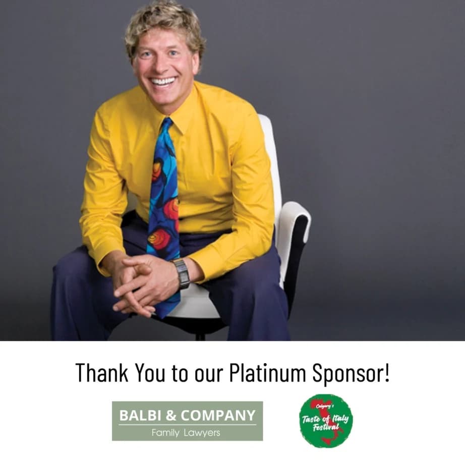 Taste of Italy Calgary, Balbi & Company platinum sponsor thank-you post