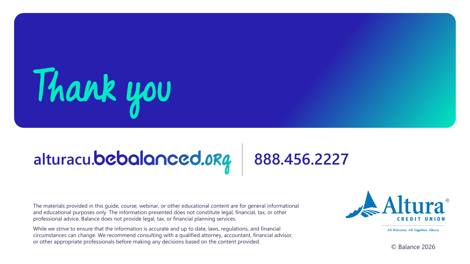 Thank you closing slide