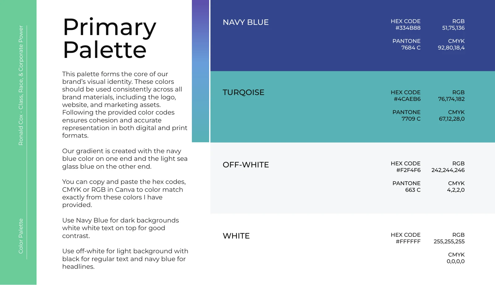 Primary colour palette