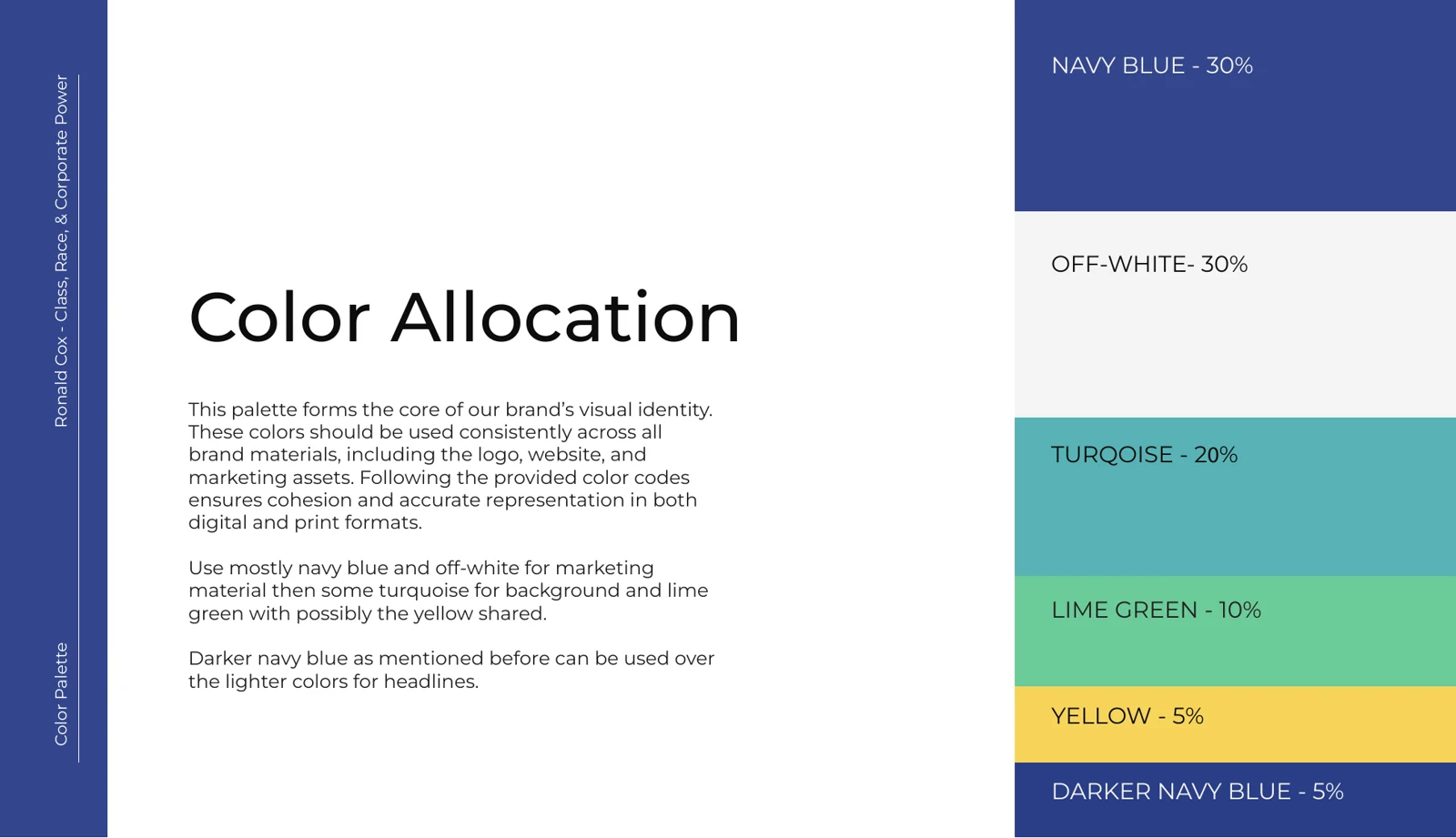 Colour allocation