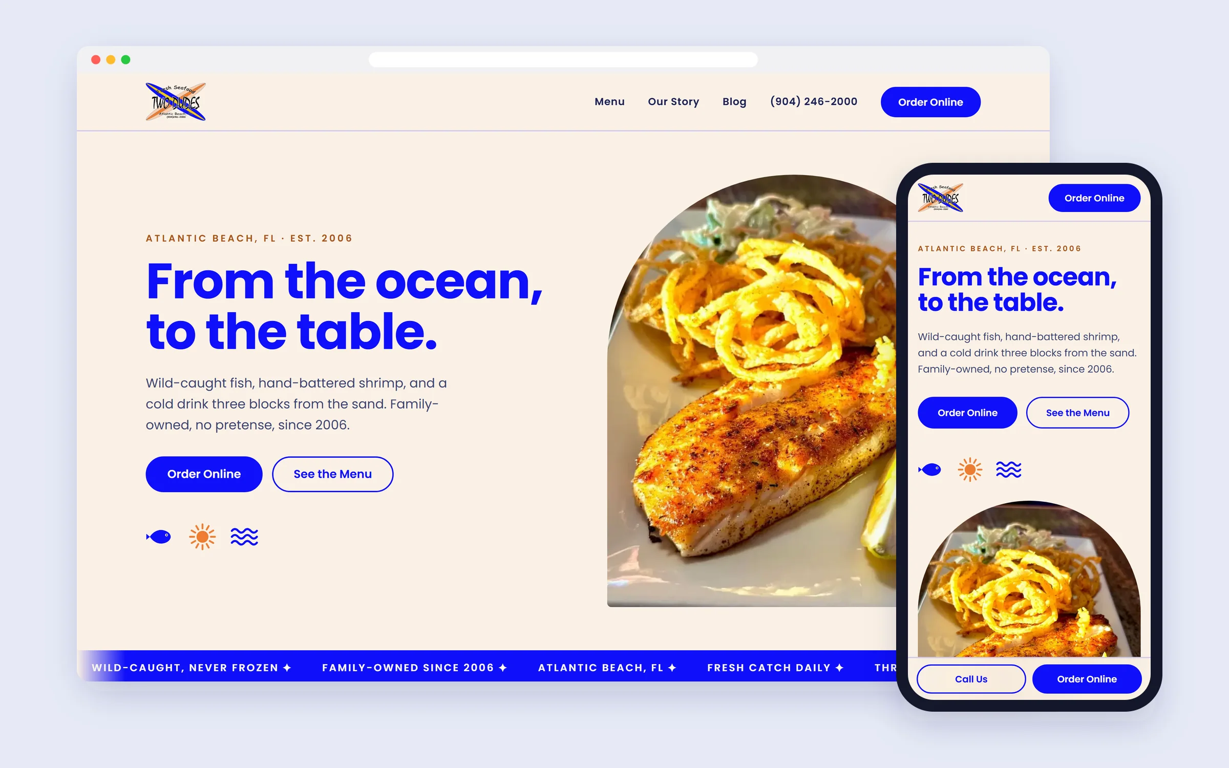 Two Dudes Seafood: Web Design